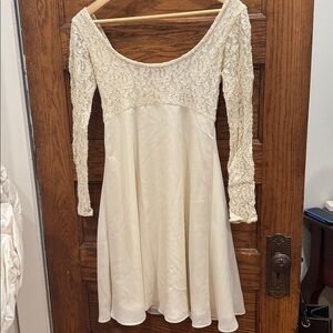 Vintage Elegant Cream Lace Dress